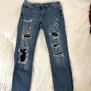 Hollister stonewashed, ripped jeans, size 27 waist 24 long